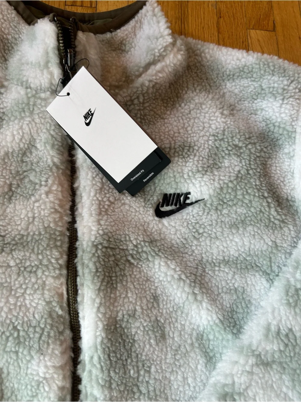Nike sportswear club fleece plus reversible winterized top jacket - olive